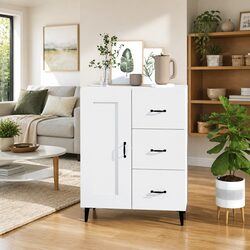 Compact White Sideboard with Ample Storage Space