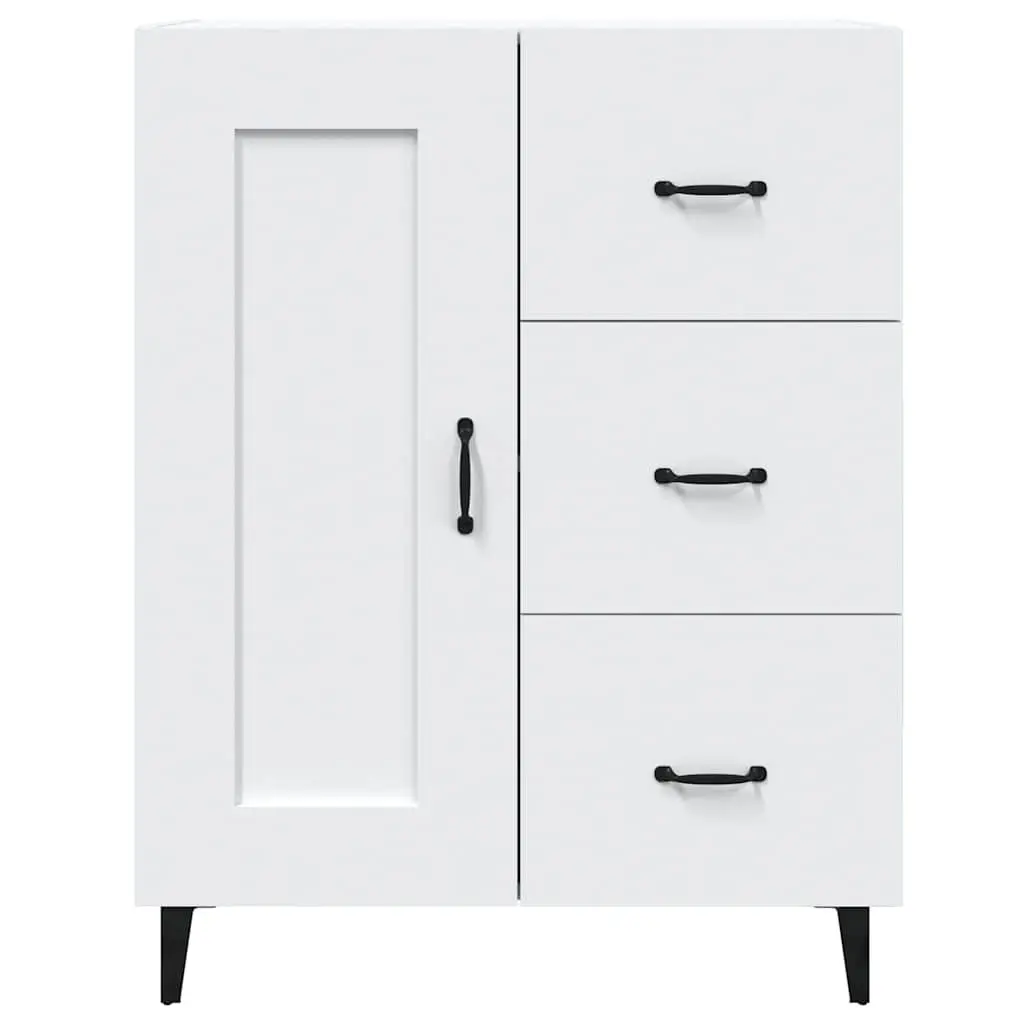 Sideboard White Engineered Wood 69.5W x 34D x 90H cm Ample Storage and Sturdy Top Surface