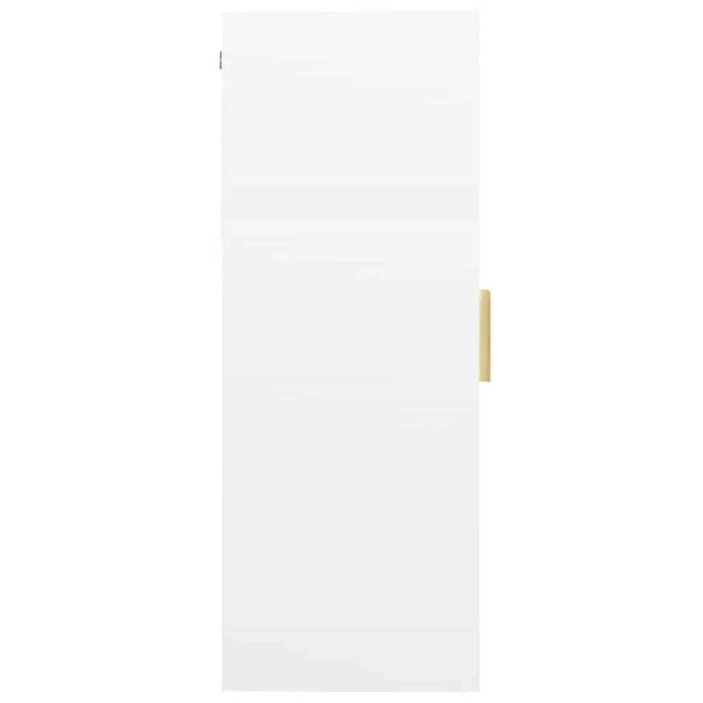 Hanging Wall Cabinet White Storage Organiser Engineered Wood 69.5x34x90cm