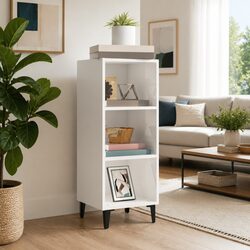 Concise White Sideboard with Three Storage Compartments