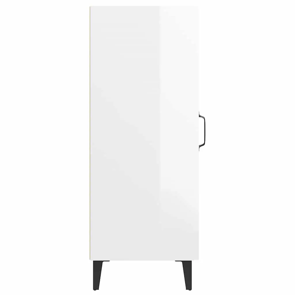 Sideboard Cabinet White High Gloss 90cm Engineered Wood Storage Buffet