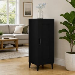 Compact Black Sideboard with 3 Storage Compartments