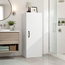 Compact White Wall Cabinet - 34.5x34x90 cm