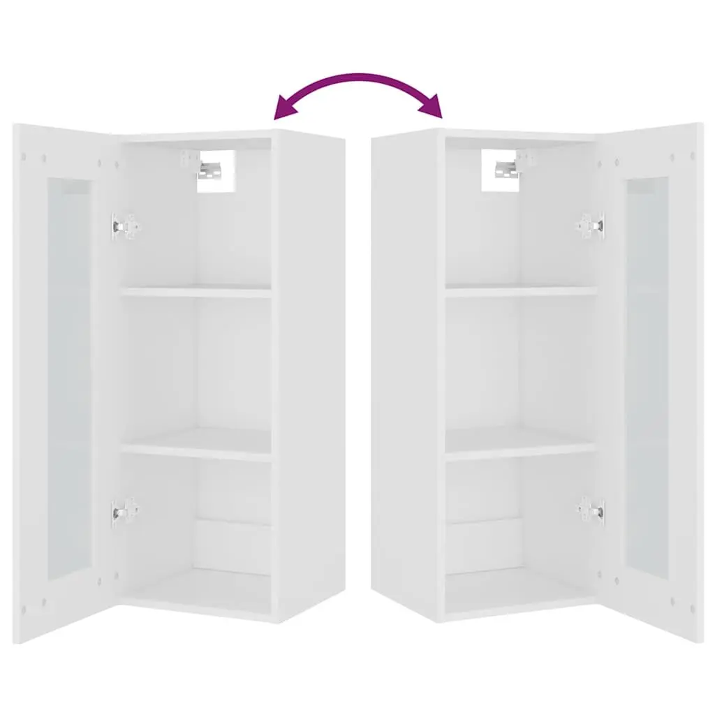Hanging Wall Cabinet White 3 Compartments Wall-mounted Storage Organiser