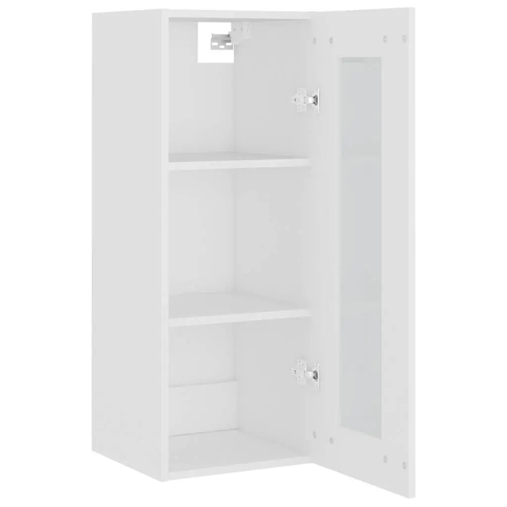 Hanging Wall Cabinet White 3 Compartments Wall-mounted Storage Organiser