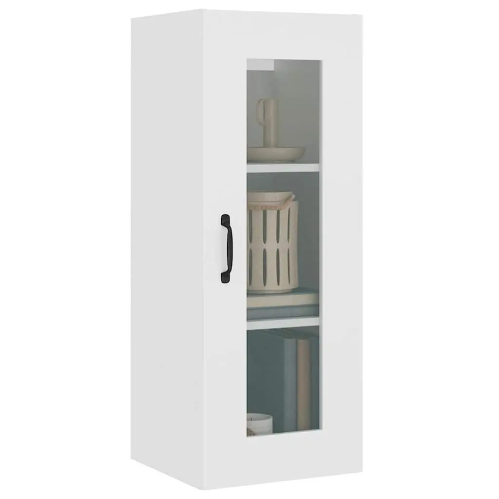 Hanging Wall Cabinet White 3 Compartments Wall-mounted Storage Organiser