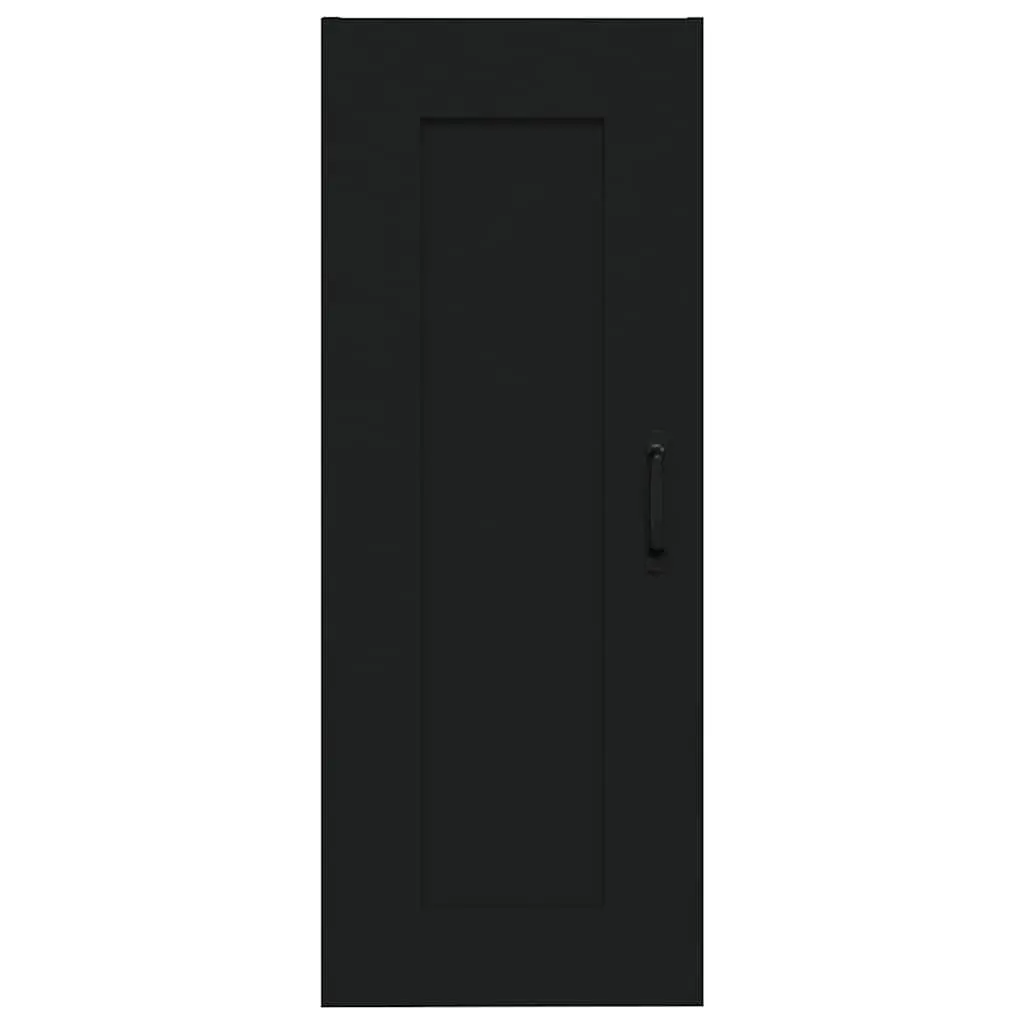 Hanging Storage Cabinet Black Wall-Mounted Engineered Wood 35x34x90cm