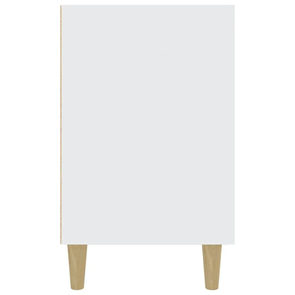 White Storage Cabinet Sideboard 100x36x60cm with 2 Doors and 2 Drawers Engineered Wood Furniture
