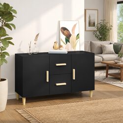 Compact Black Sideboard Cabinet - Perfect for Any Space 100x36x60 cm