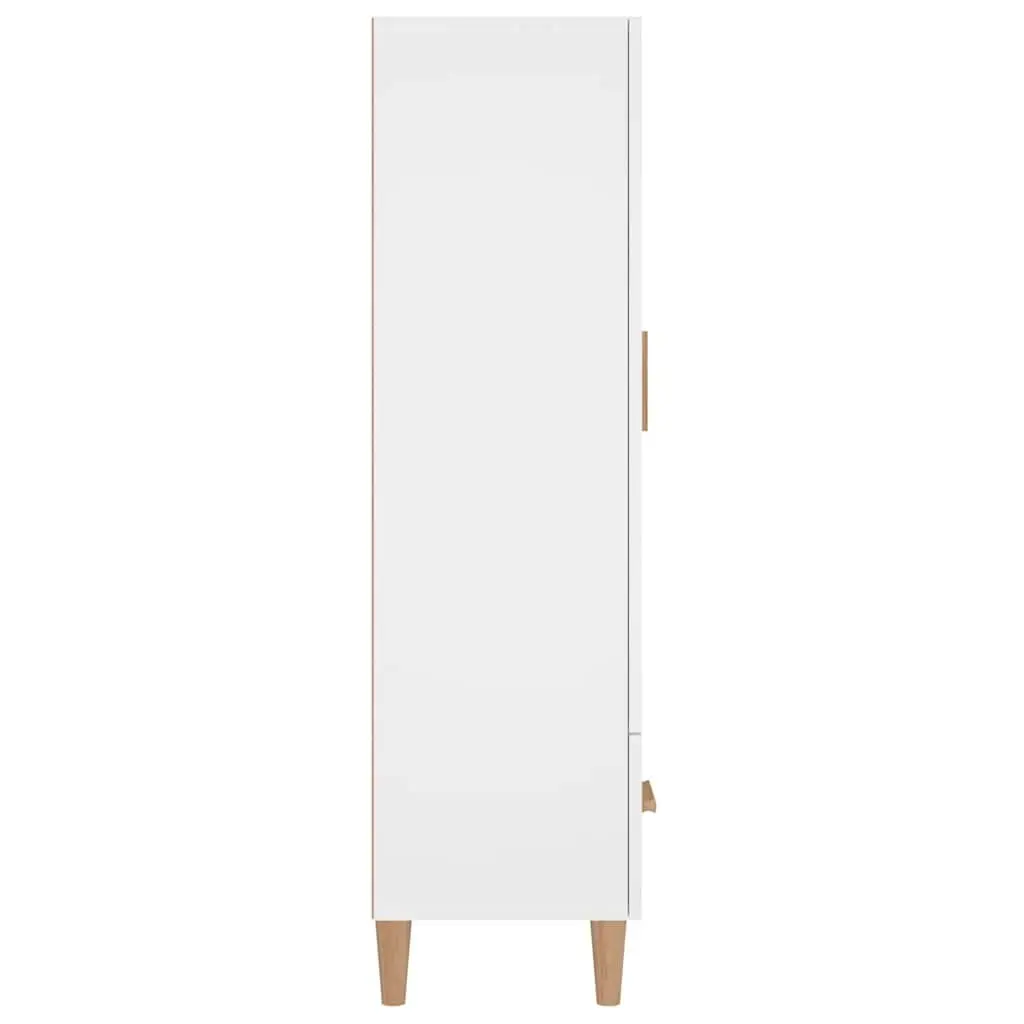 Highboard Cabinet White Engineered Wood 70cm Wide 31cm Deep 115cm High Decorative Storage Furniture