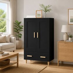 Sleek Black Highboard Sideboard for Modern Interiors