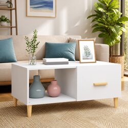 White Coffee Table for Storage and Style