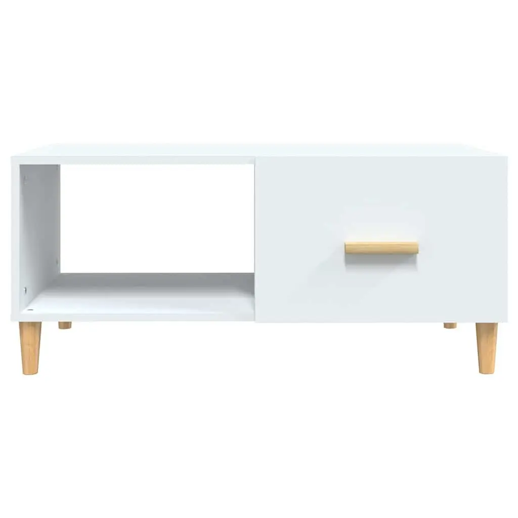 White Coffee Table 89.5x50x40cm Engineered Wood Living Room Side End Table