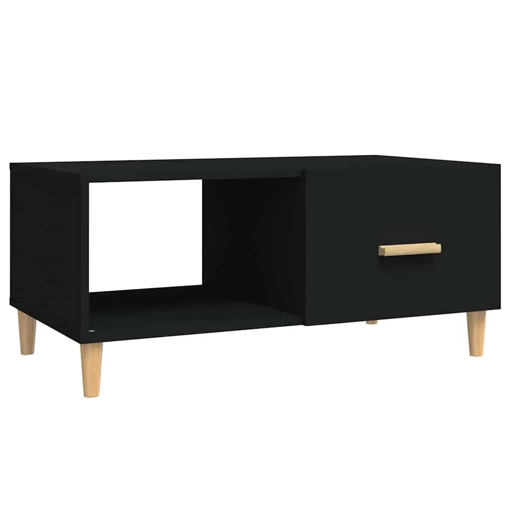Coffee Table Black Storage Compartments Modern Accent Furniture Living Room