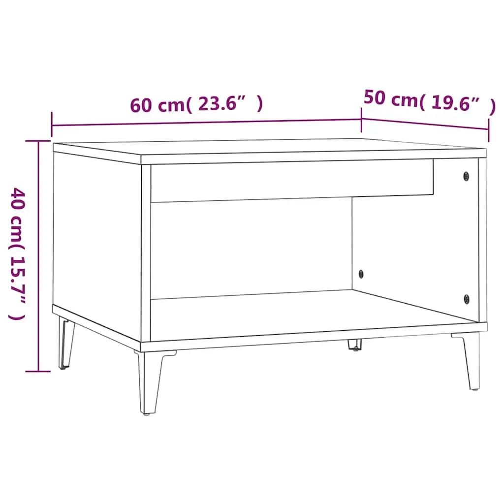 Coffee Table White Open Storage Compartment Living Room Accent Furniture