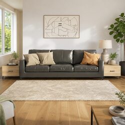 Compact Coffee Table Set with Metal Legs - 2 Tables