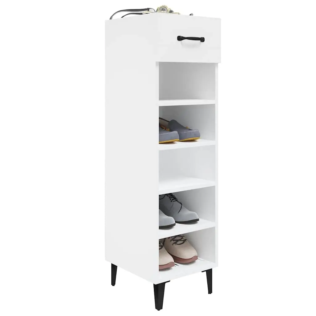 Shoe Cabinet High Gloss White Storage Organiser Shelves Drawer Hallway Wardrobe
