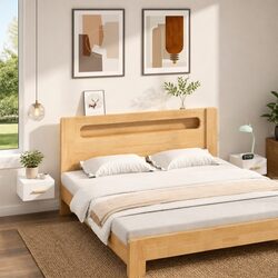 Floating Nightstands Set 2 pcs White Wall Cabinets