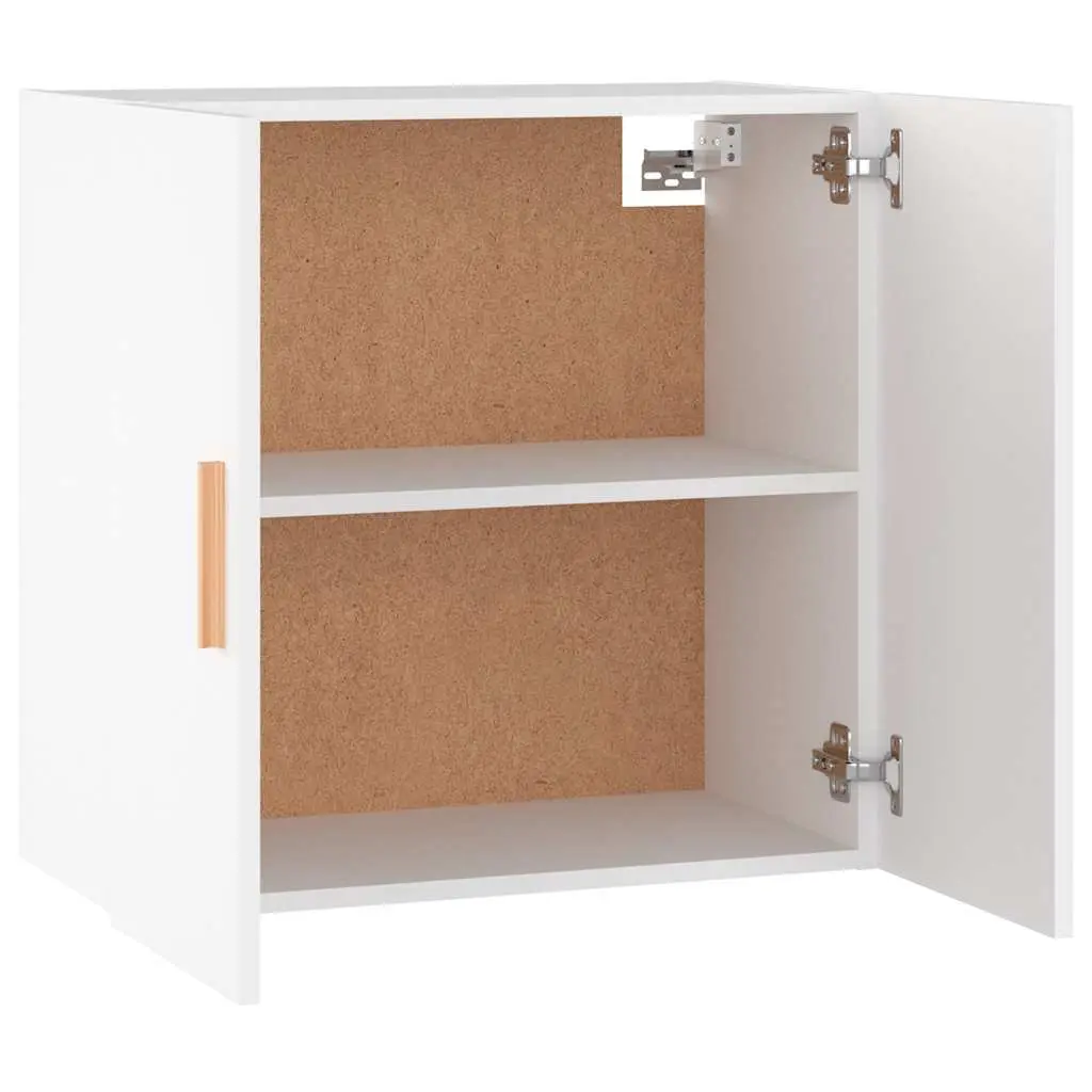 Wall Cabinet Storage Floating Engineered Wood White 60x30x60cm Living Room