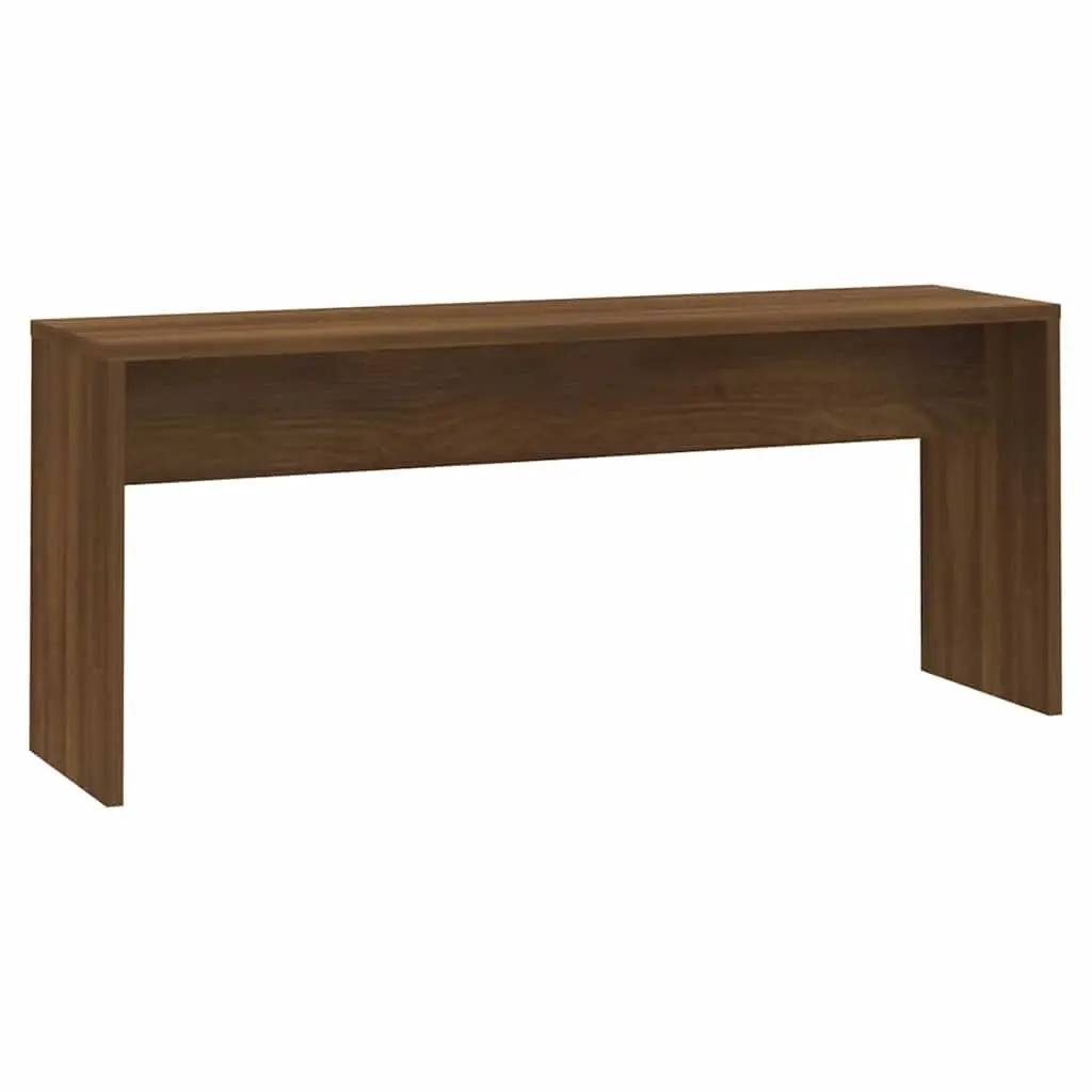 3 Piece Dining Set Brown Oak Engineered Wood Table Bench Kitchen Furniture