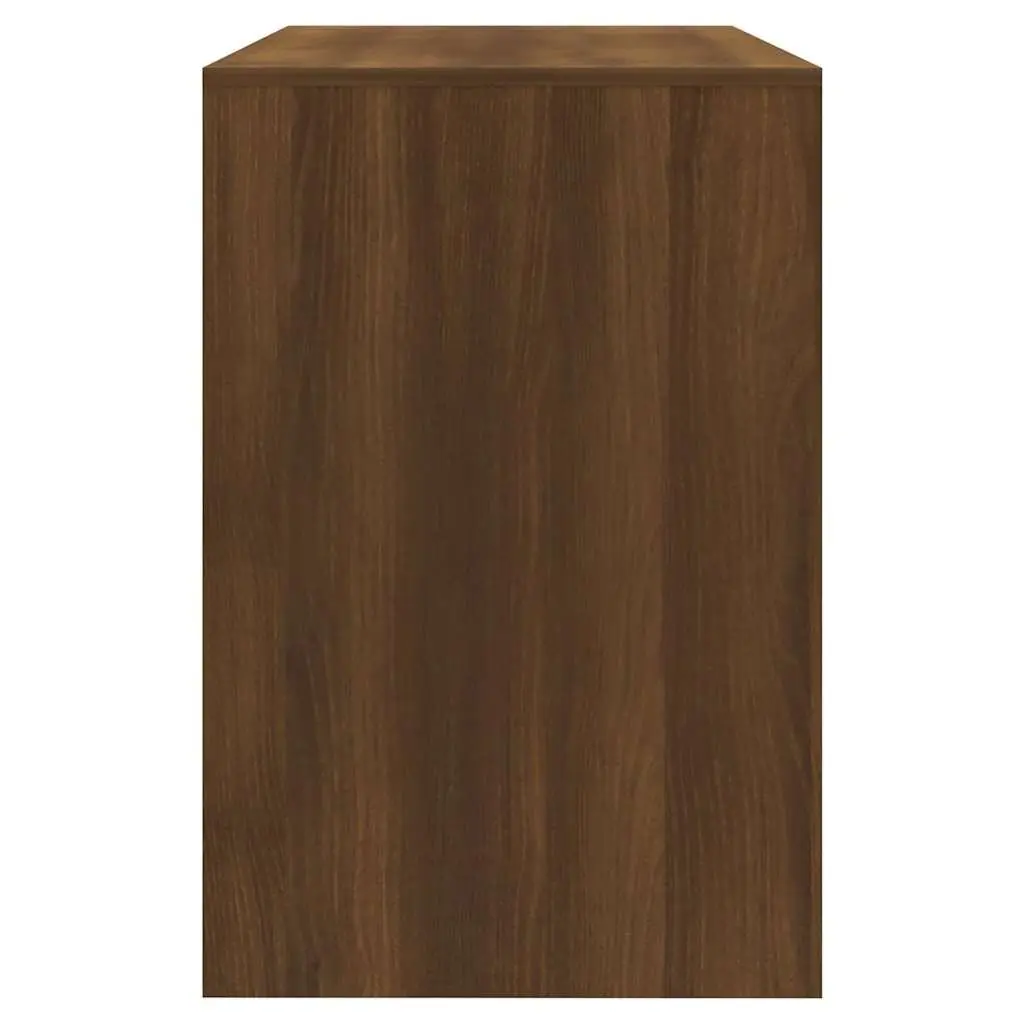 3 Piece Dining Set Brown Oak Engineered Wood Table Bench Kitchen Furniture