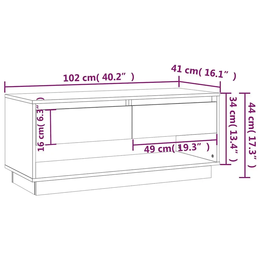 Brown TV Cabinet with Drawers and Open Space