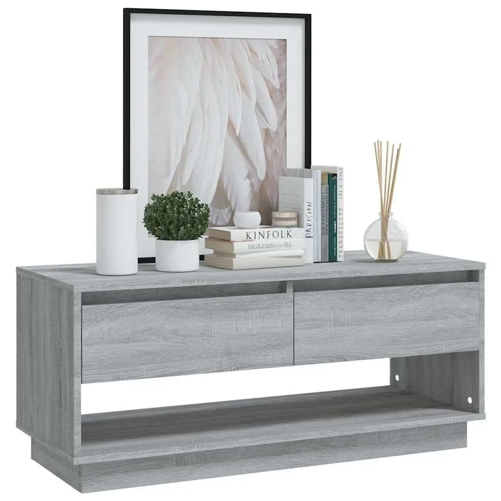 TV Cabinet Grey Sonoma Engineered Wood Living Room Media Storage Lowboard