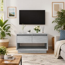 Grey TV Cabinet with Drawers - Clean & Practical