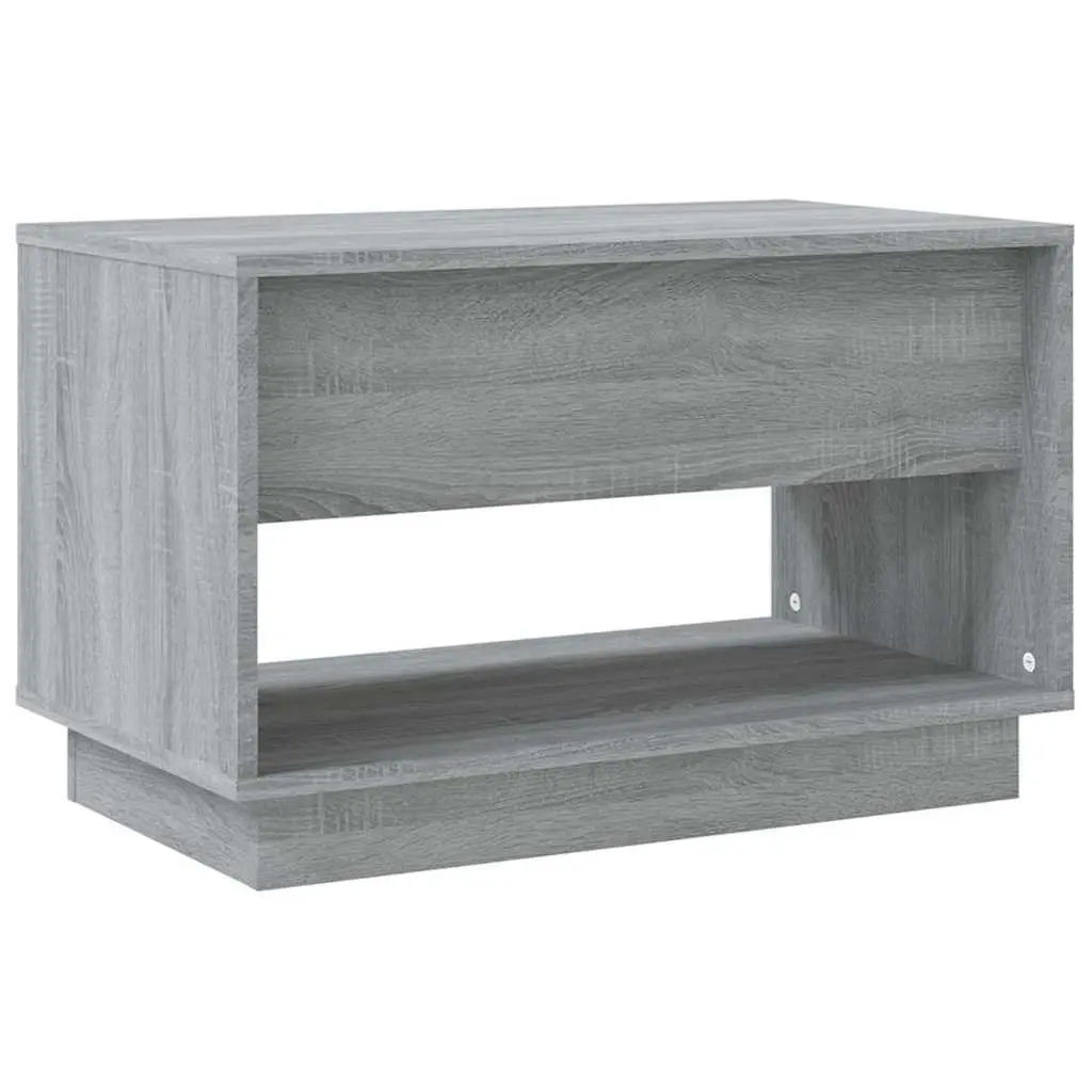 TV Cabinet Grey 70x41x44cm Living Room Storage Unit with 2 Drawers and Open Compartment