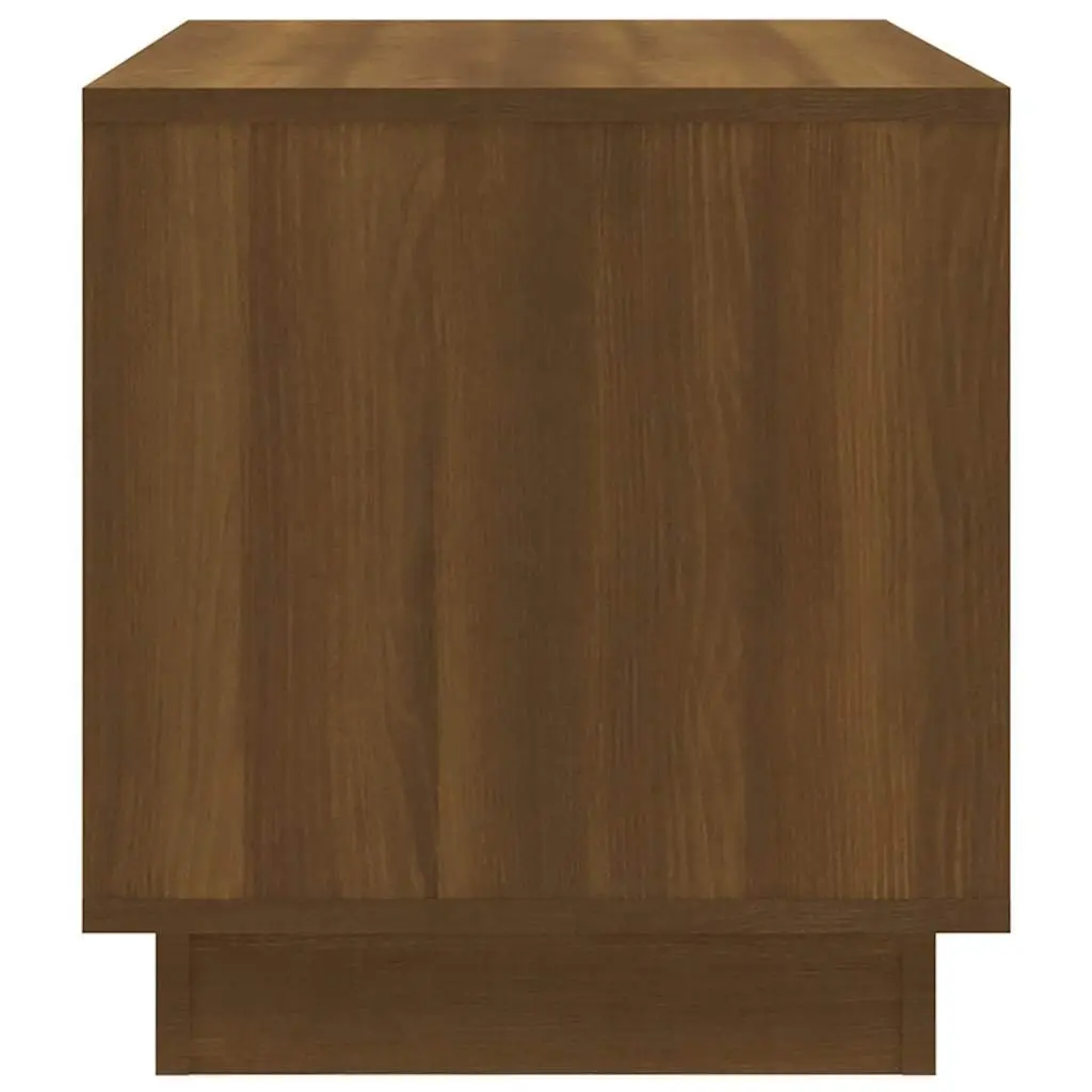 TV Cabinet Brown Oak 70W x 41D x 44H cm Durable Construction with 2 Drawers and 1 Open Compartment