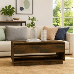 Concise Coffee Table with Storage Drawers for Easy Living