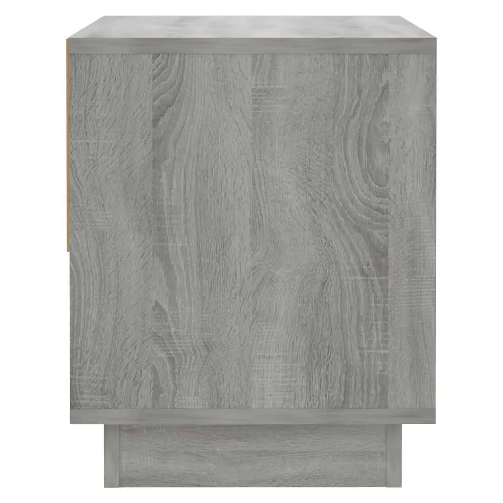 Grey Sonoma Bedside Cabinet Set 2 pcs Nightstand with Storage Drawer and Open Compartment