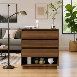 Brown Oak Sideboard: Your Storage Solution with 3 Drawers