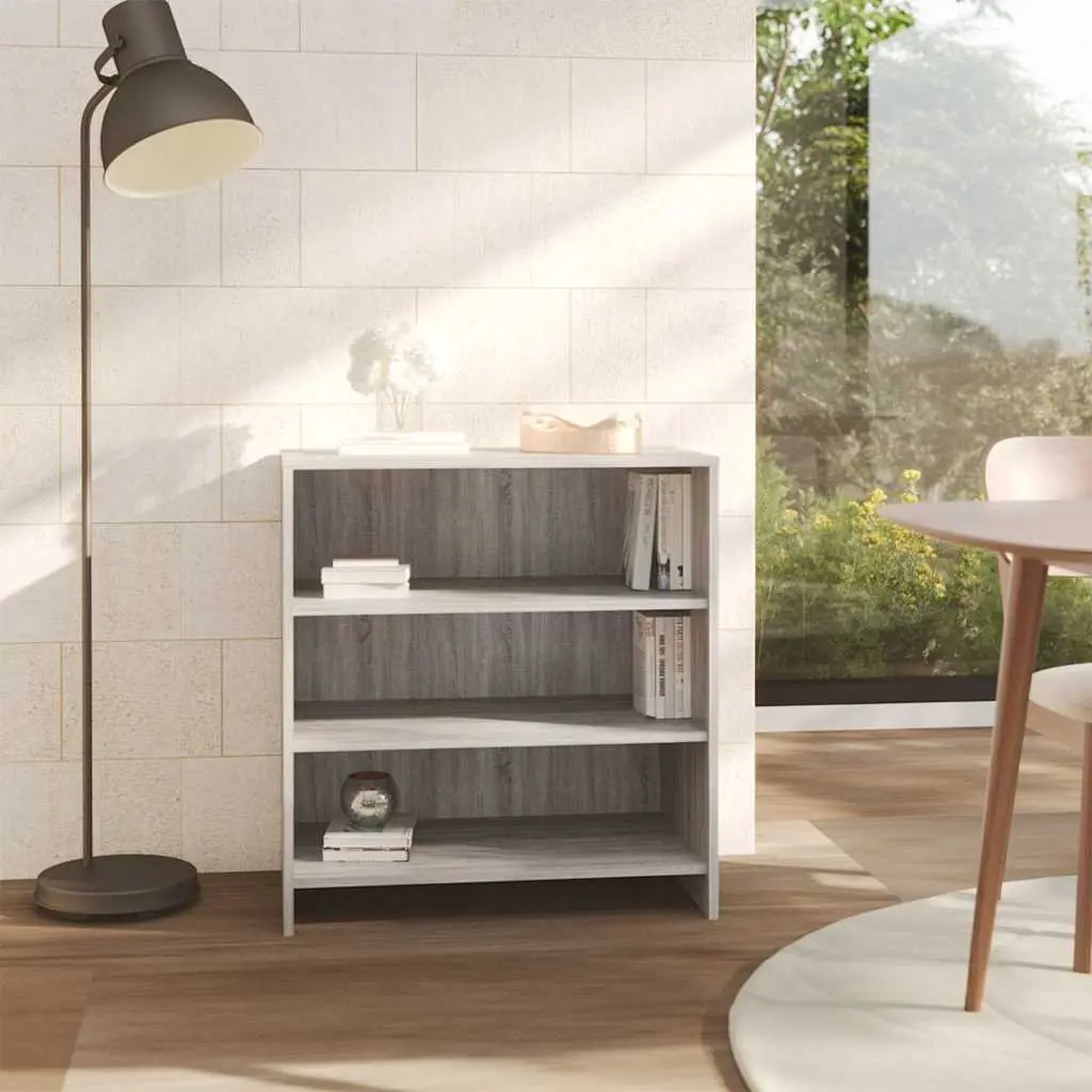 Sideboard Grey 3 Shelf Storage Cabinet Display Buffet Furniture