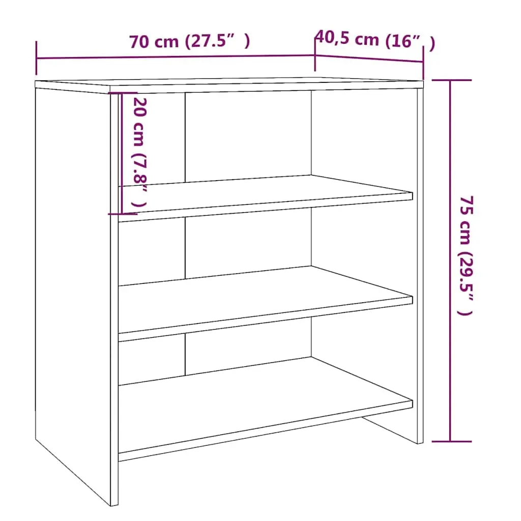 Sideboard Grey 3 Shelf Storage Cabinet Display Buffet Furniture