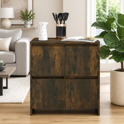 Sideboard with 4 Doors Brown Storage Cabinet Living Room Buffet Furniture