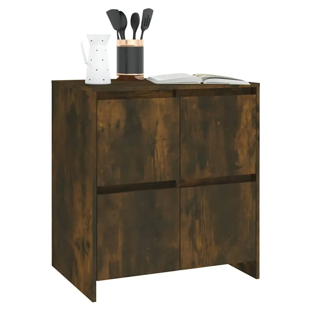 Sideboard Brown 4 Doors Minimalist Storage Cabinet
