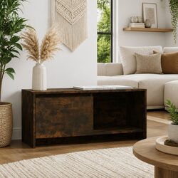 Compact and Durable Brown Lowboard TV Cabinet