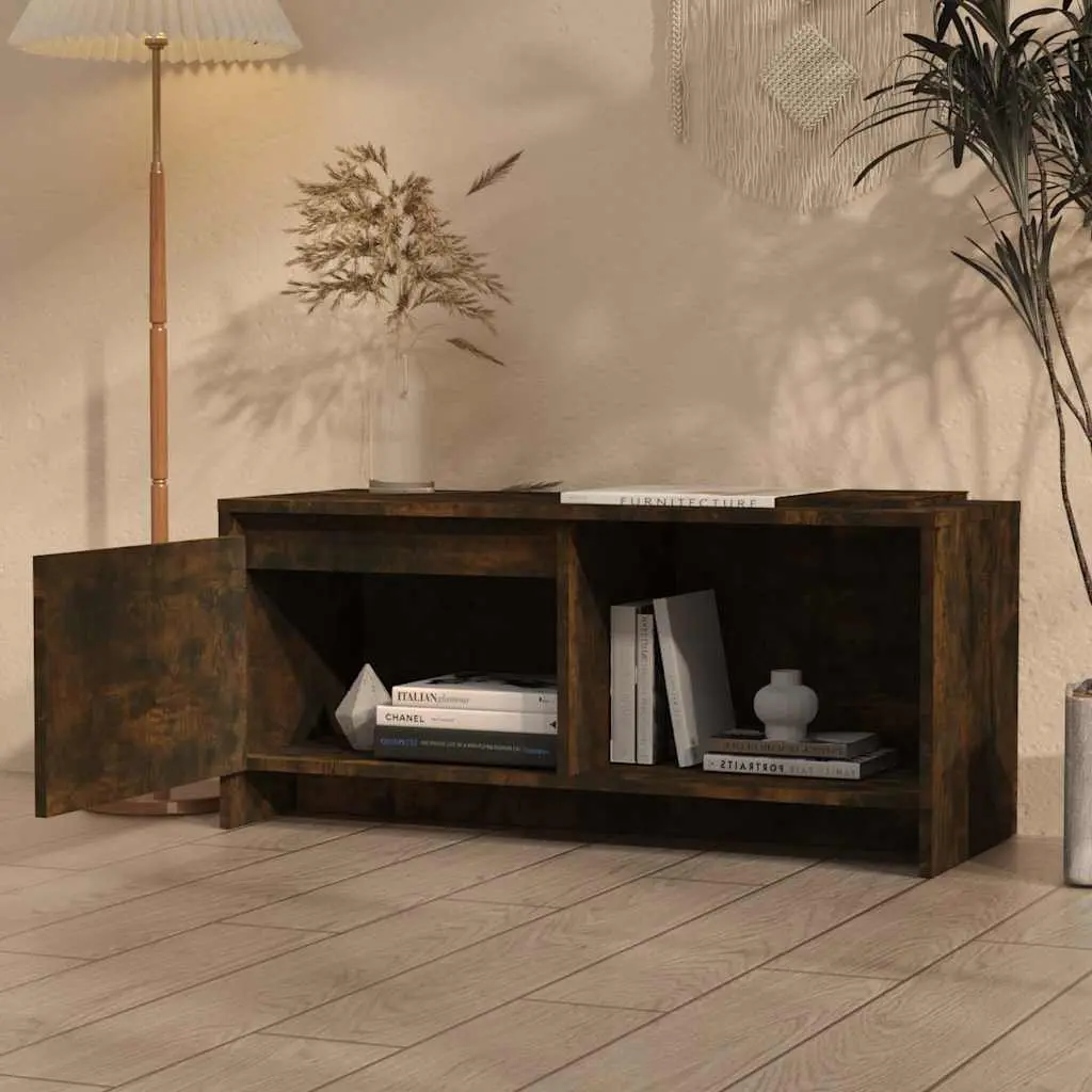 TV Cabinet Brown Lowboard 90 x 35 x 40 cm Durable Construction with Door Compartment