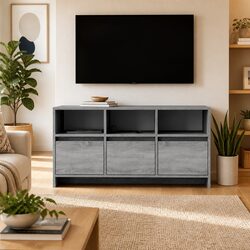 Compact Grey TV Cabinet 102x37.5x52.5cm - Ideal for Small Spaces
