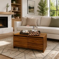 Brown Oak Coffee Table: Compact and Stylish