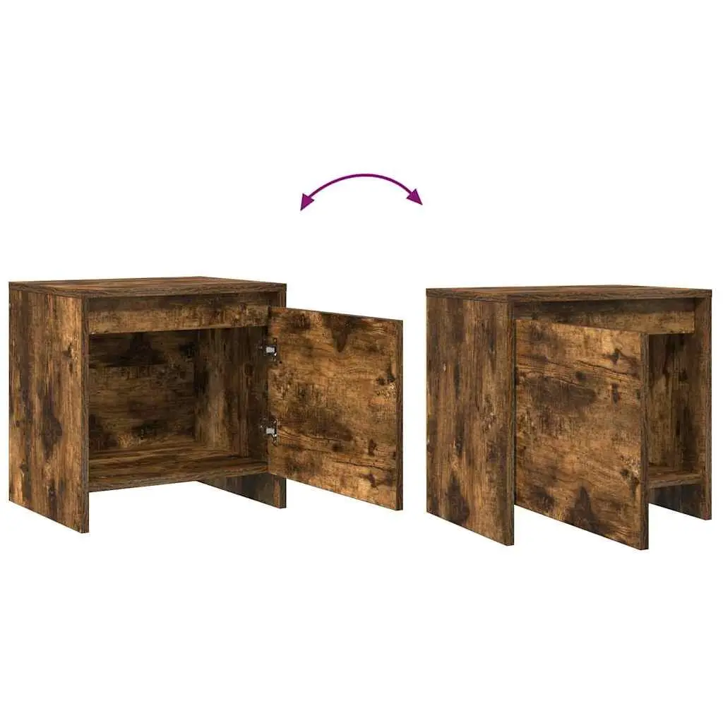 Bedside Cabinet with Door Storage Nightstand Brown Bedroom Furniture