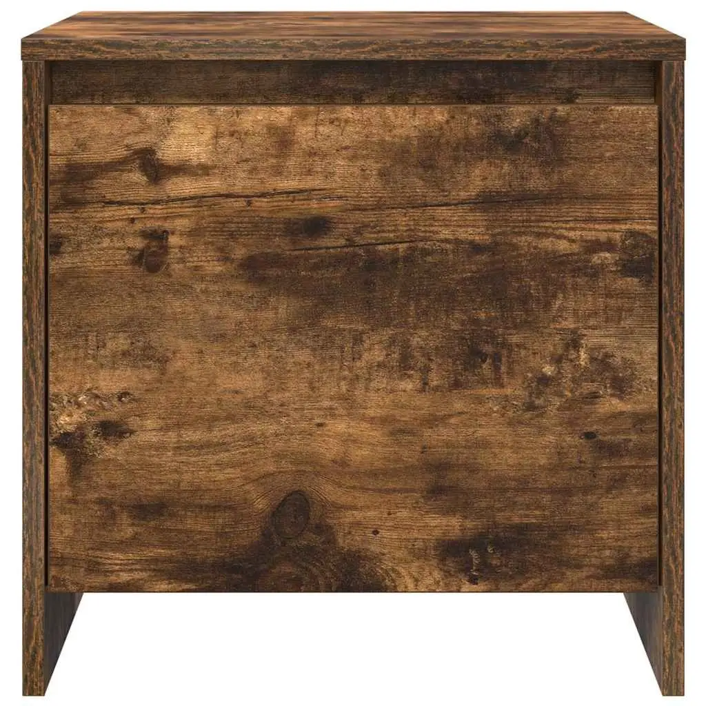 Bedside Cabinet Smoked Oak 45x34x44.5cm Single Door Storage