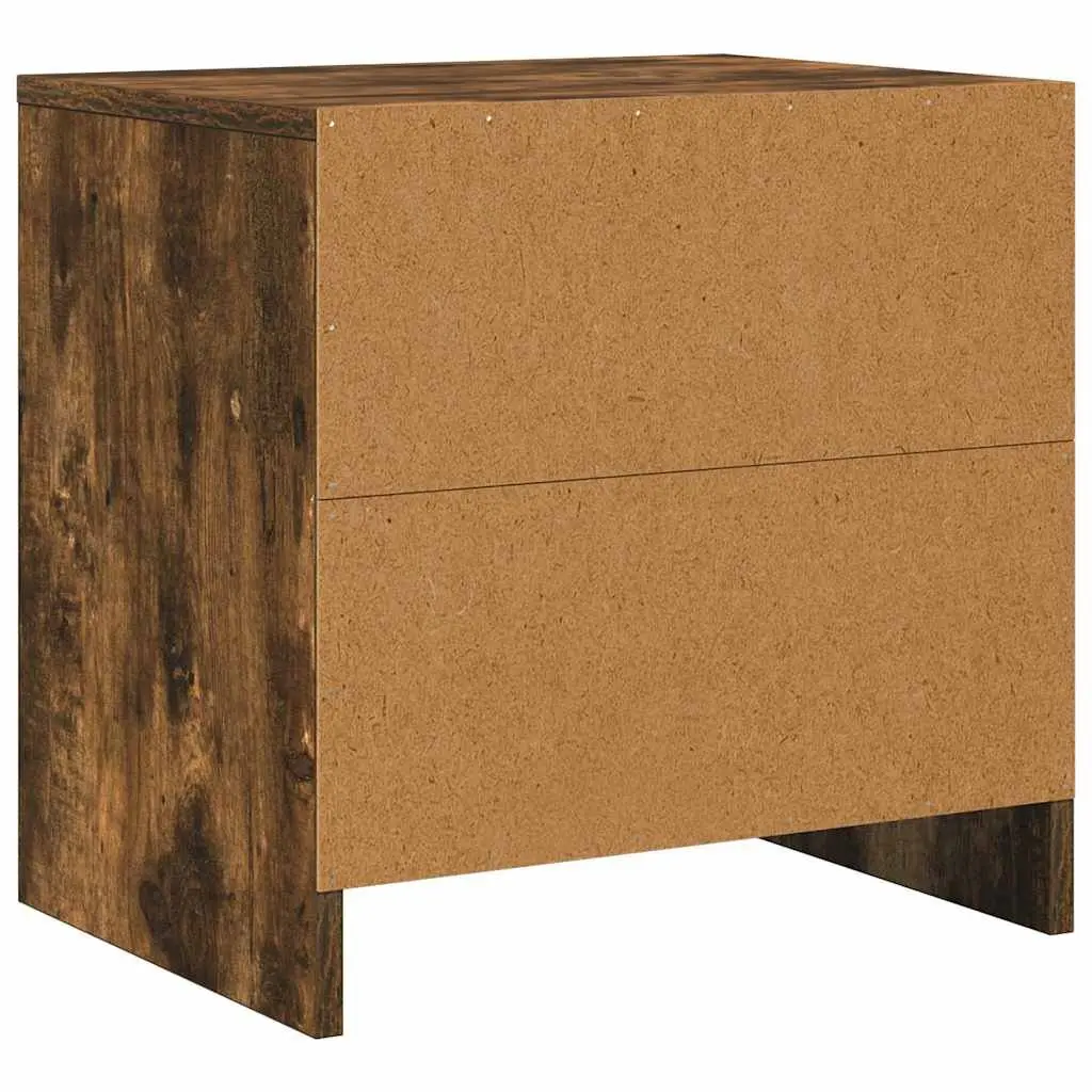 Bedside Cabinet Smoked Oak 45x34x44.5cm Single Door Storage