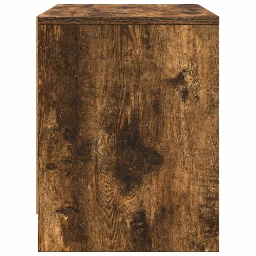 Bedside Cabinet Smoked Oak 45x34x44.5cm Single Door Storage