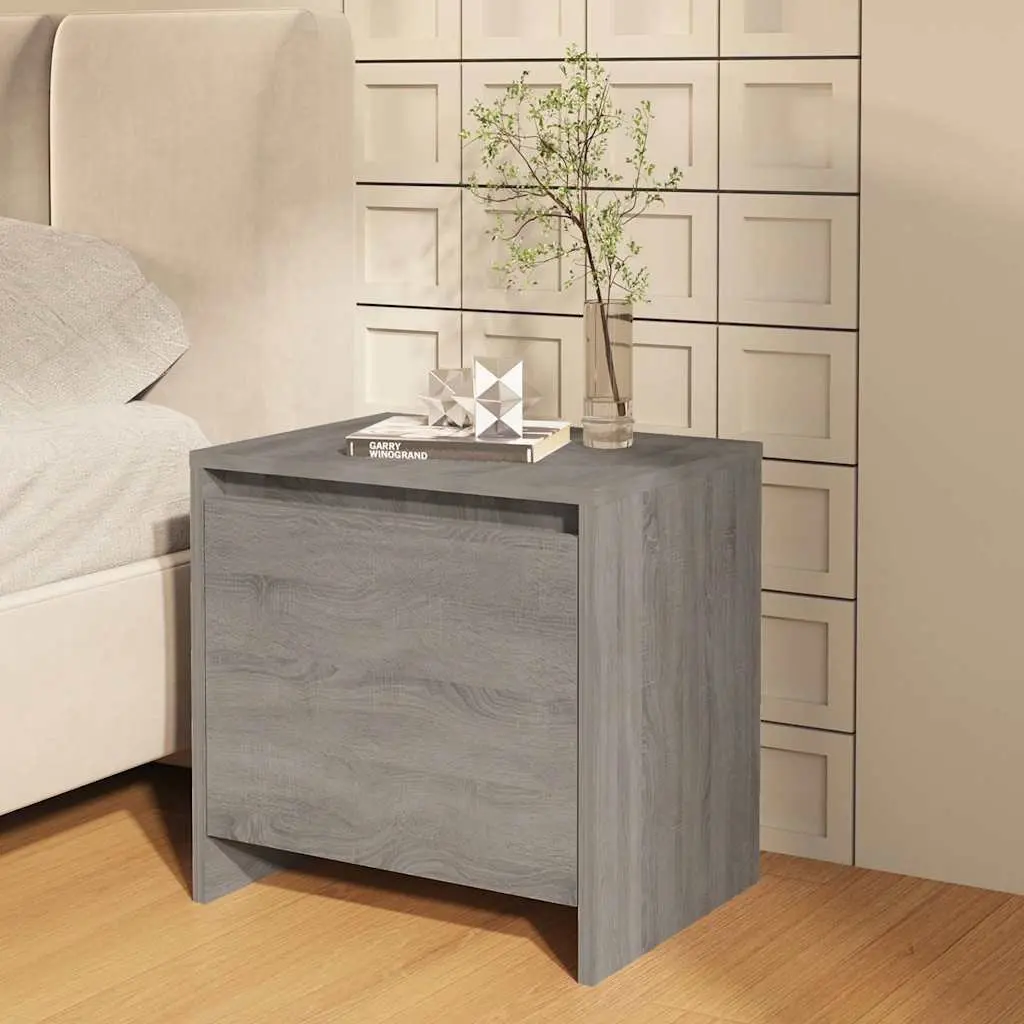 Grey Sonoma Bedside Cabinets Set of 2 45x34x44.5 cm Nightstand Storage Furniture