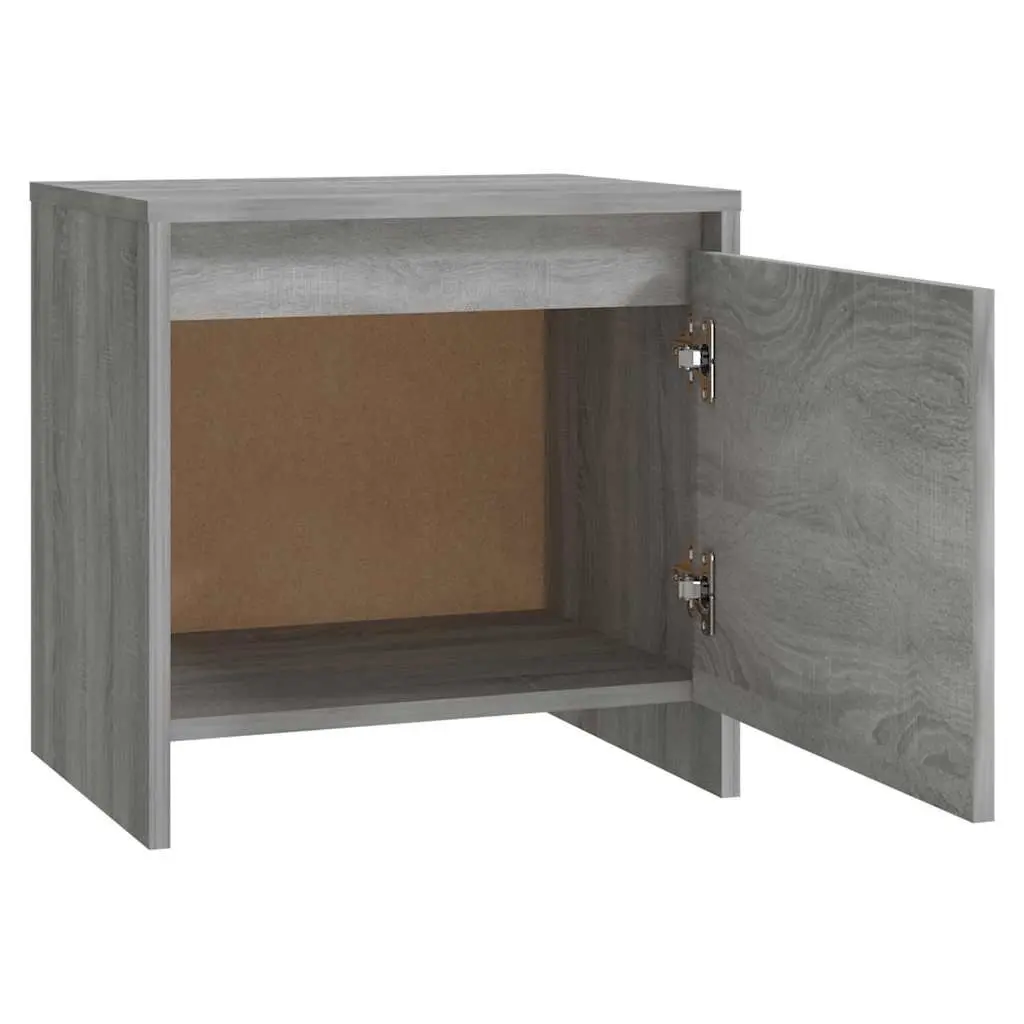 Grey Sonoma Bedside Cabinets Set of 2 45x34x44.5 cm Nightstand Storage Furniture