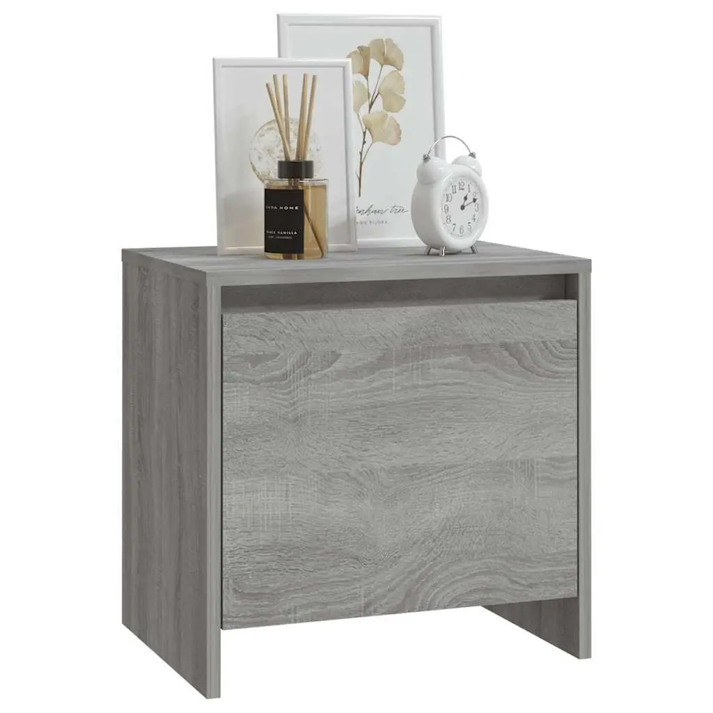 Grey Sonoma Bedside Cabinets Set of 2 45x34x44.5 cm Nightstand Storage Furniture