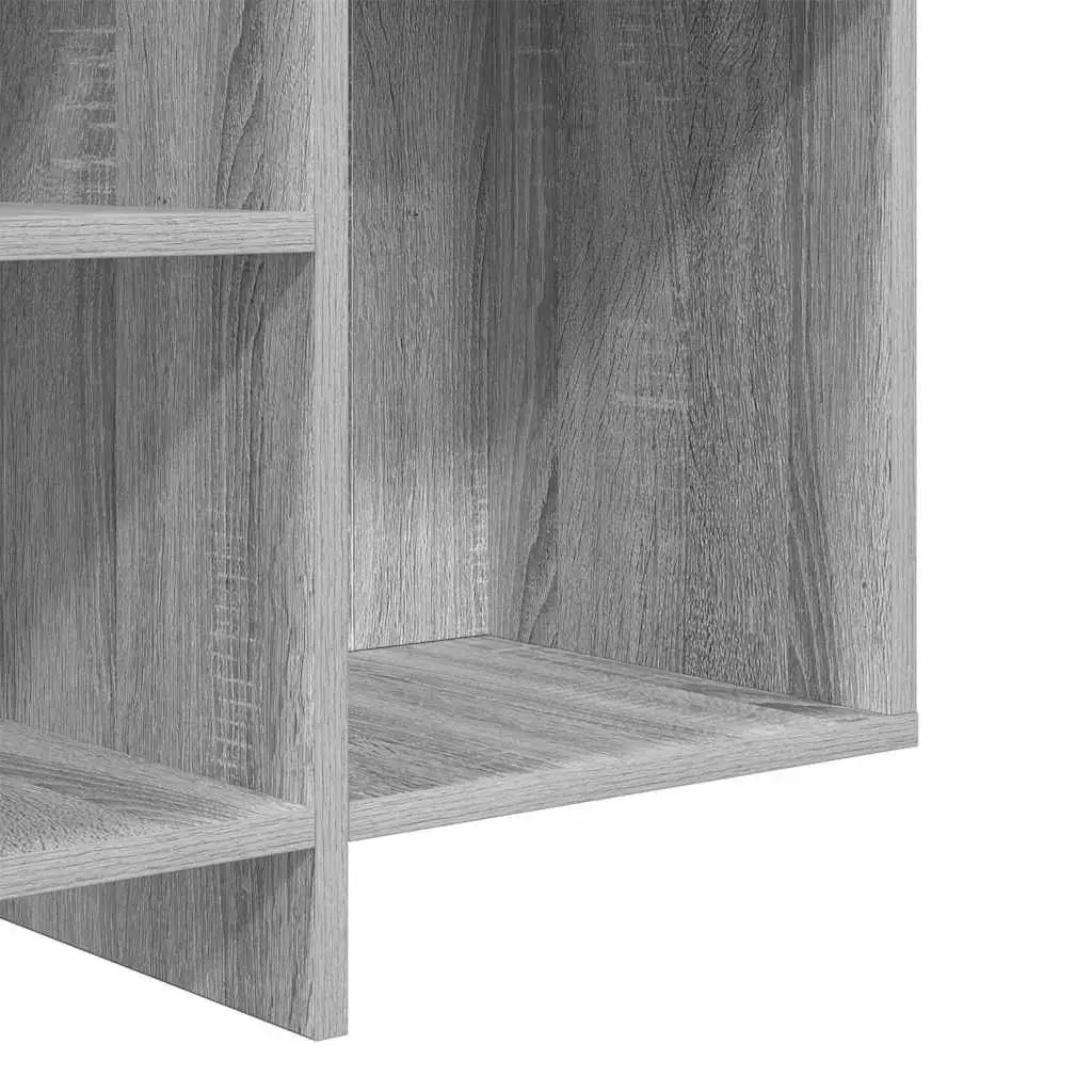Sideboard Grey Engineered Wood 120W x 30D x 75H cm 4 Shelves Storage Cabinet