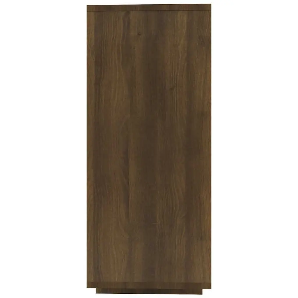 Sideboard Brown Oak 120x30x75 cm Modern Storage Cabinet with 4 Shelves